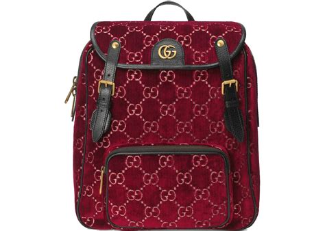 gucci velvet backpack red|small Gucci bag red.